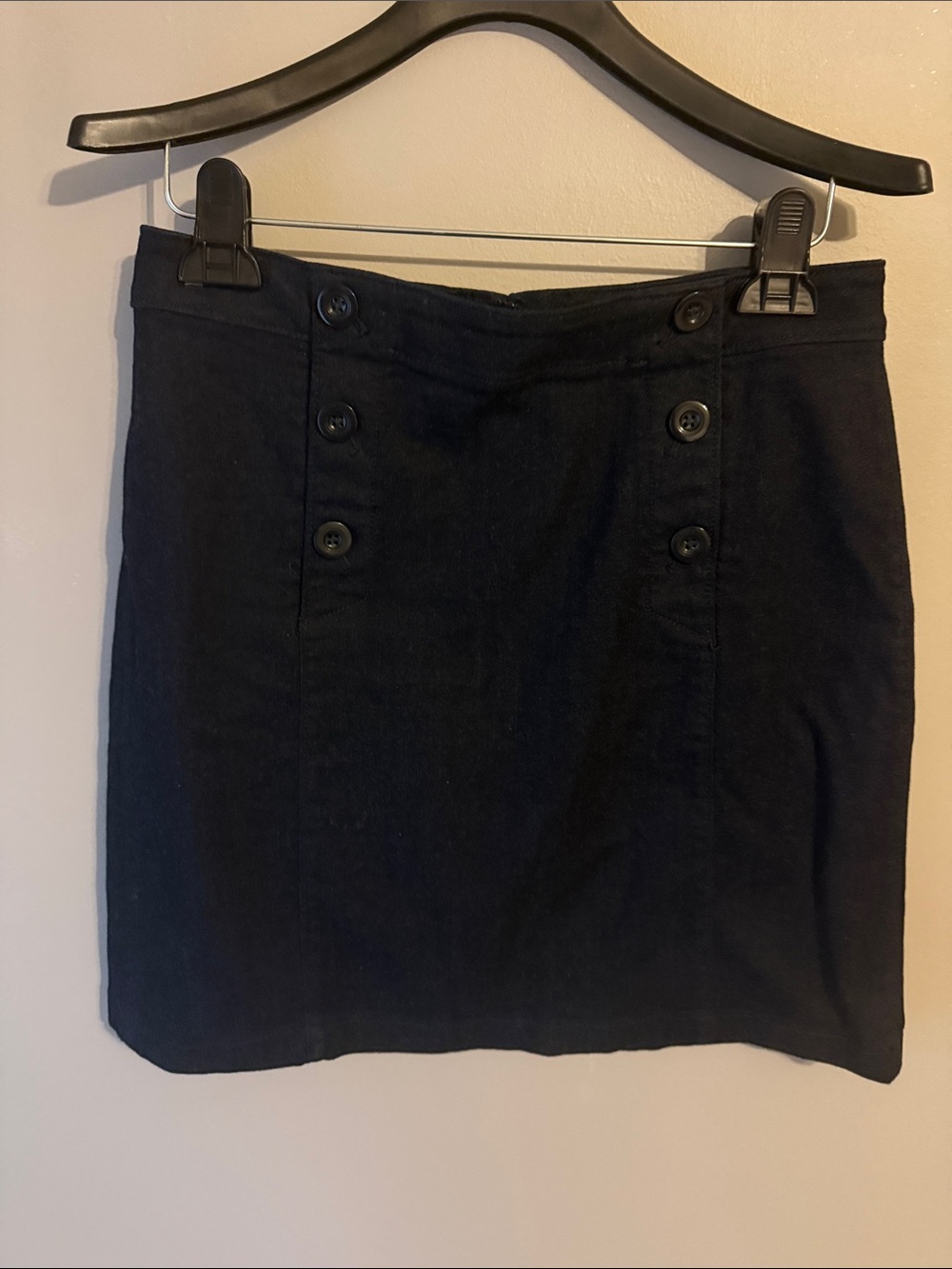 Loft  Navy Sailor Button Detail Skirt.  Size 6P.  Dark Navy